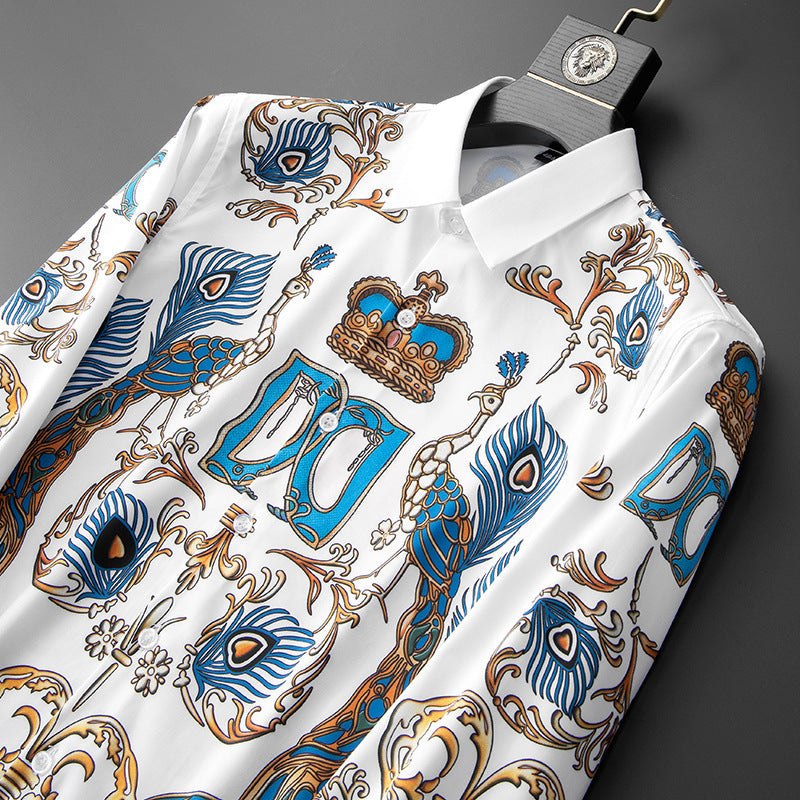 Autumn New Men's Printed Shirts Trendy Brand Fashion