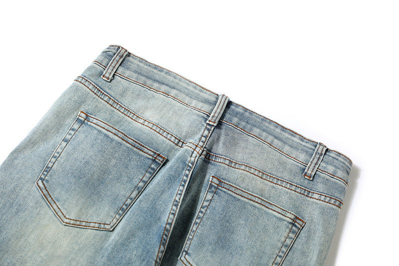 Fashion Personalized Washed Worn Jeans Men