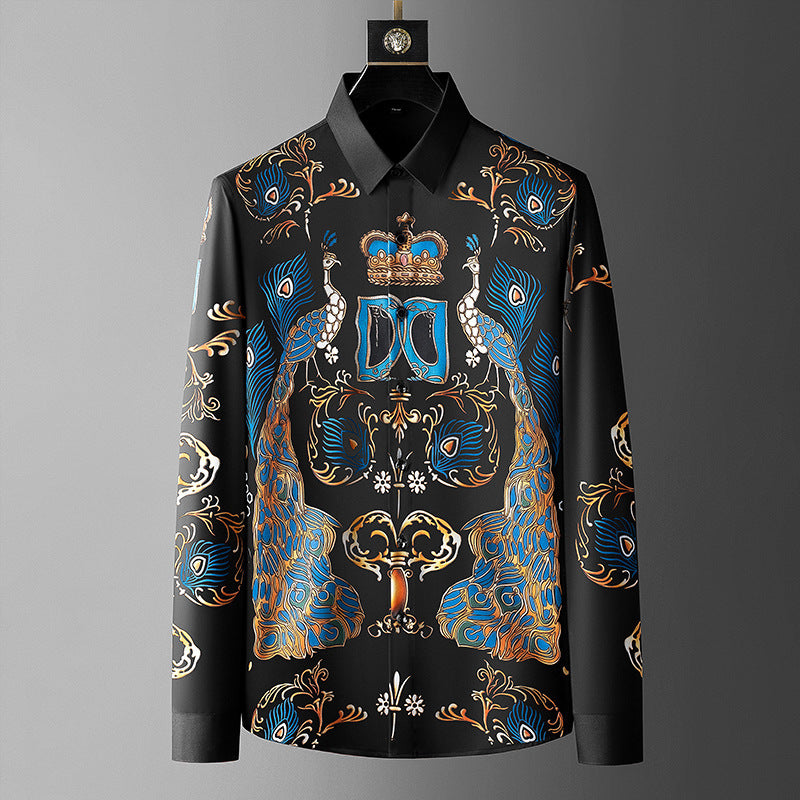 Autumn New Men's Printed Shirts Trendy Brand Fashion