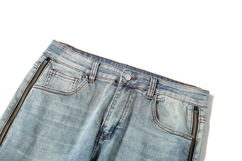 Fashion Personalized Washed Worn Jeans Men