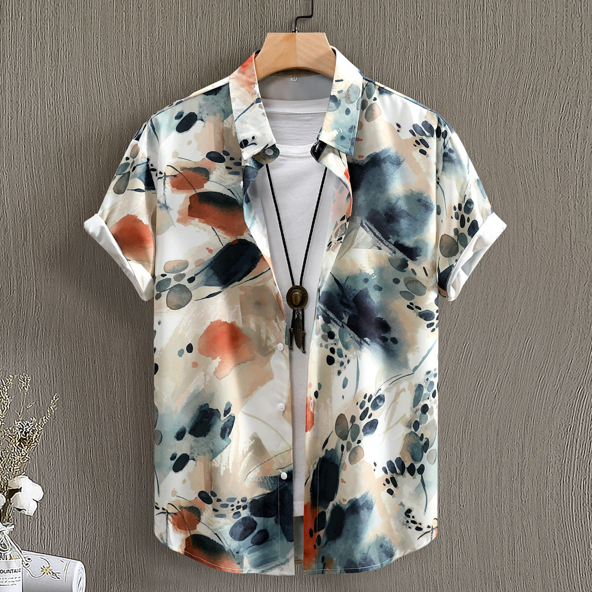 Fashion Digital Printing Men's Short Sleeve Shirt