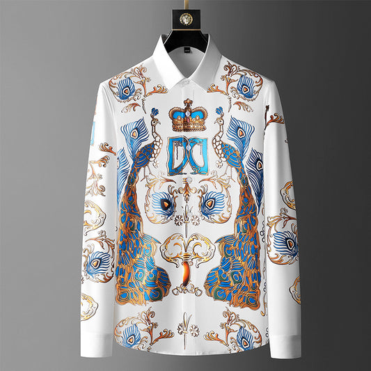 Autumn New Men's Printed Shirts Trendy Brand Fashion