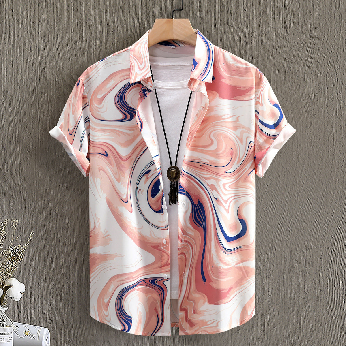 Fashion Digital Printing Men's Short Sleeve Shirt