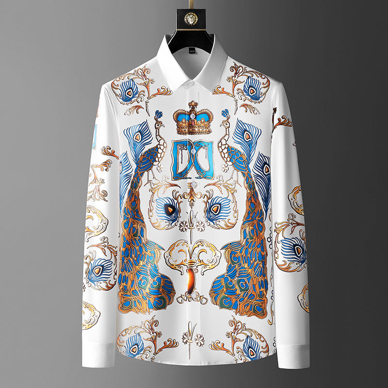 Autumn New Men's Printed Shirts Trendy Brand Fashion